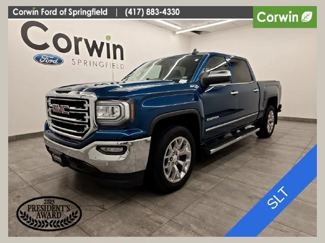 Used 2018 Stone Blue Metallic GMC SLT image 1
