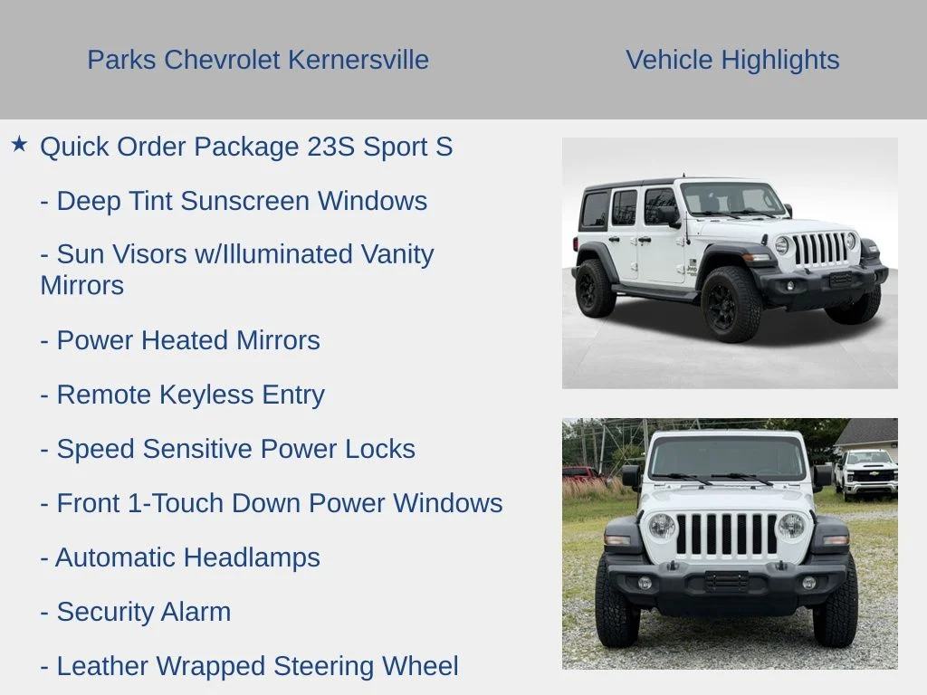 Used 2020 White Jeep Unlimited Sport S image 16