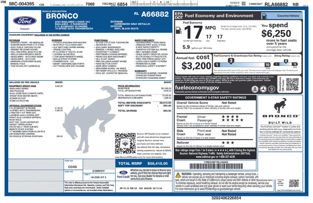 Used 2024 Gray Ford Badlands image 2