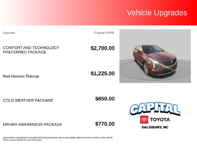 Used 2019 Red Cadillac Premium Luxury image 2