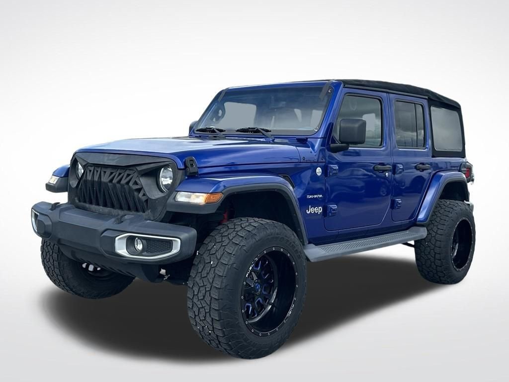 Used 2020 Blue Jeep Unlimited Sahara image 2