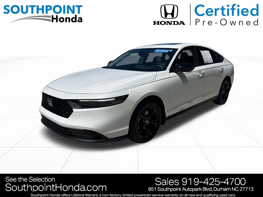 Certified Used 2025 Platinum White Pearl Honda 1.5T SE image 3