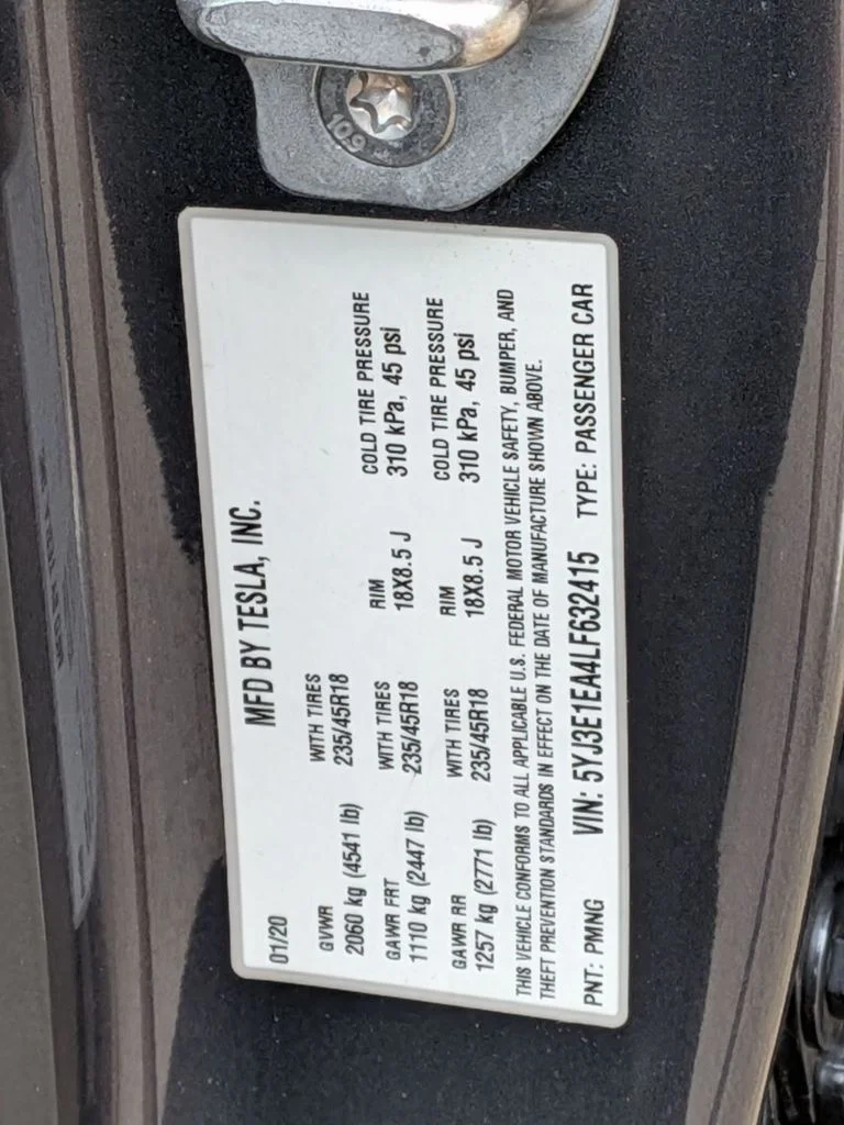 Used 2020 Gray Tesla Standard image 31