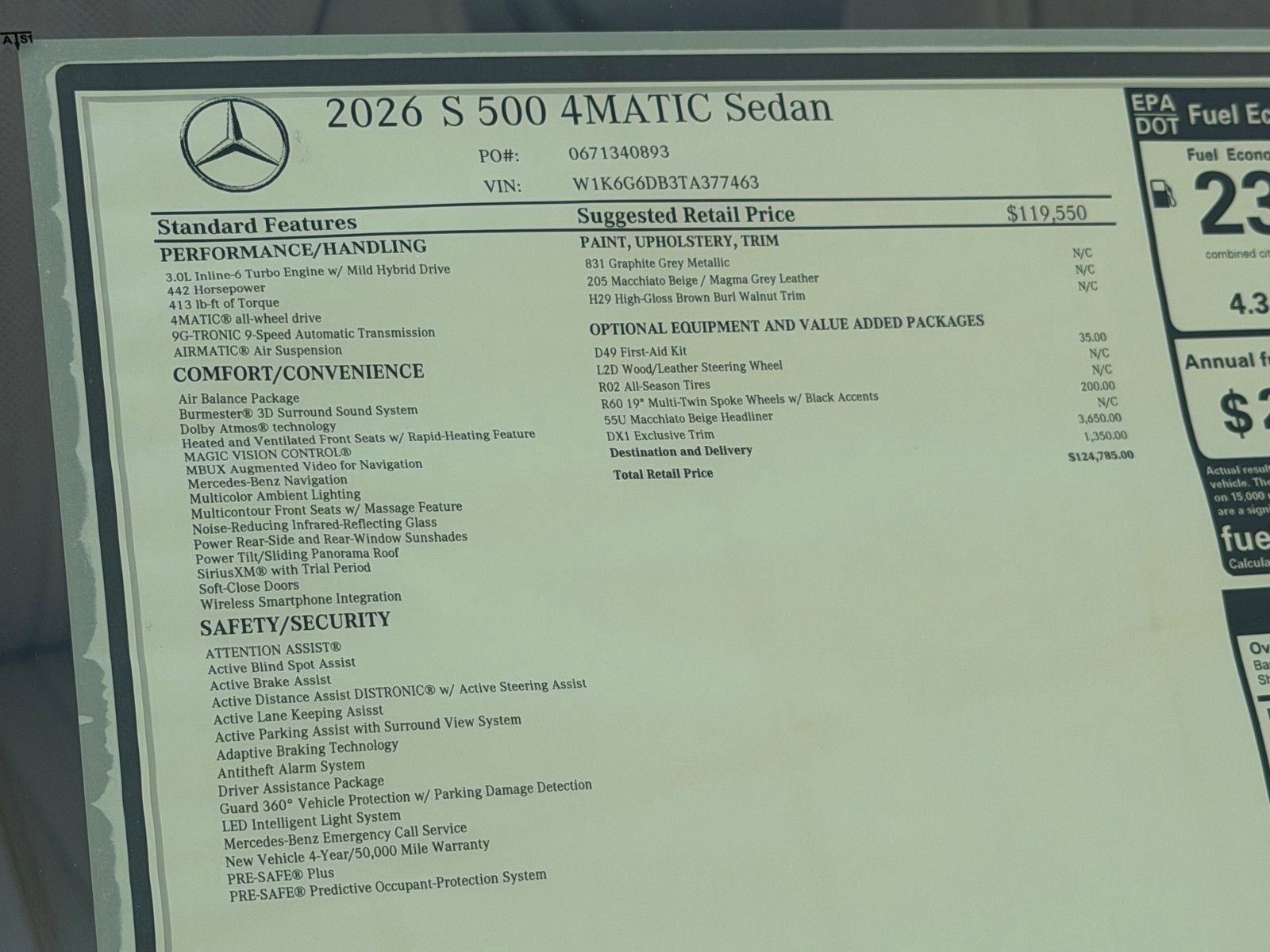 New 2026 Graphite Grey Metallic Mercedes-Benz S 500 image 46