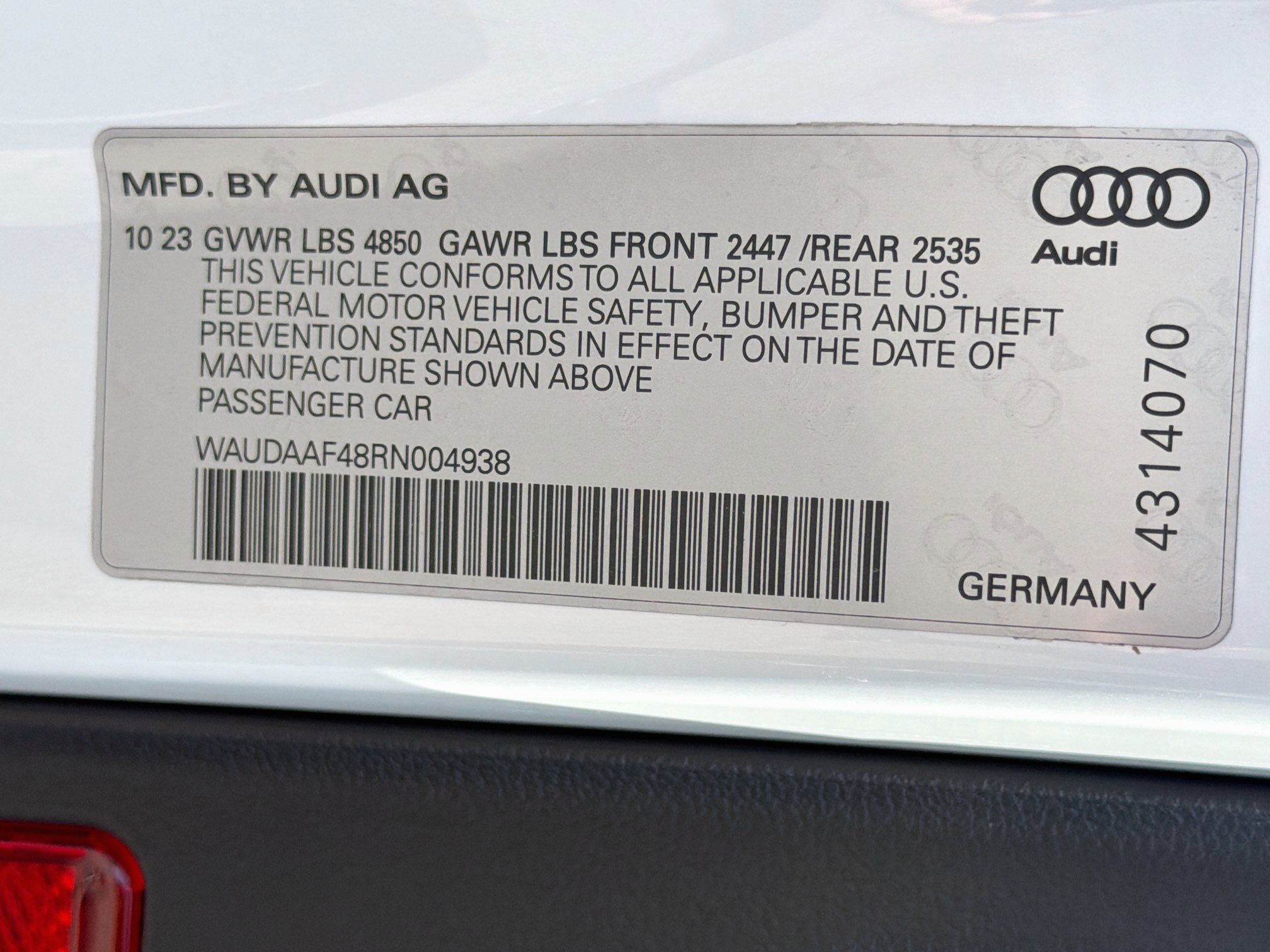 Used 2024 Glacier White Metallic Audi S line Premium image 43