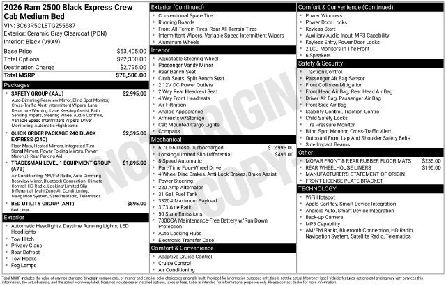 New 2026 Ceramic Gray Clear-Coat Exterior Paint RAM Black Express image 31