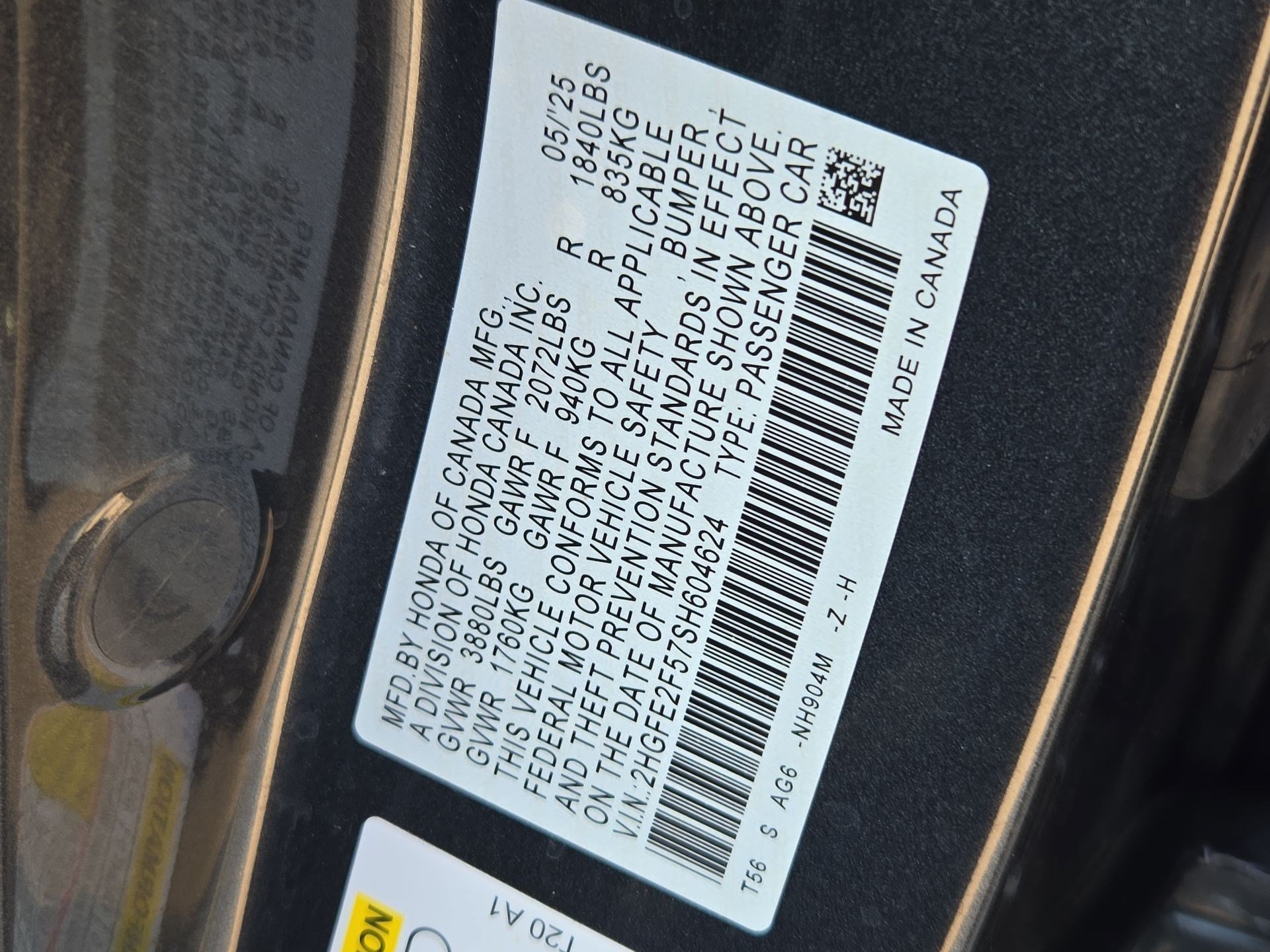 Certified Used 2025 Meteorite Gray Metallic Honda 4D SPORT image 32