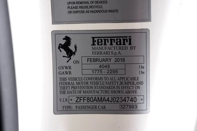 Certified Used 2018 Bianco Avus Ferrari  image 66