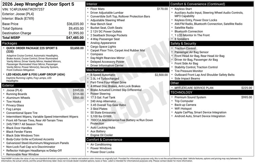 New 2026 Joose Exterior Paint Jeep Sport S image 7
