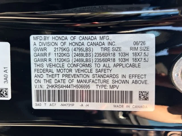 New 2026 Crystal Black Pearl Honda EX image 18