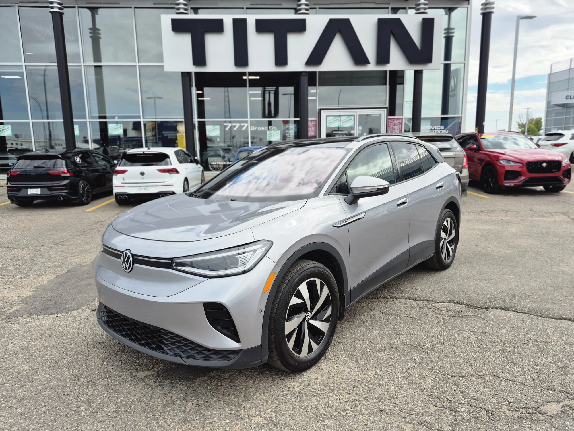 Certified Used 2023 Silverbird Metallic Volkswagen Pro AWD*Full EV | Htd Massage Seats | Glass Roof | Htd Wheel | Nav | Adaptive Cruise | SK On Battery image 2