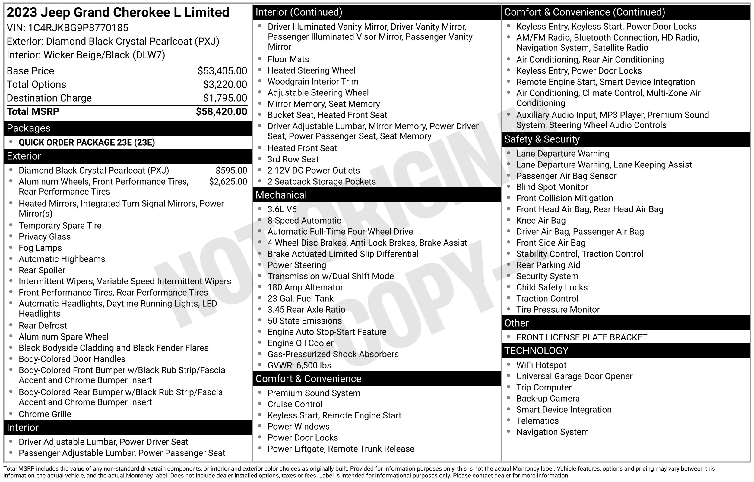 Used 2023 Diamond Black Crystal Pearlcoat Jeep Limited image 48