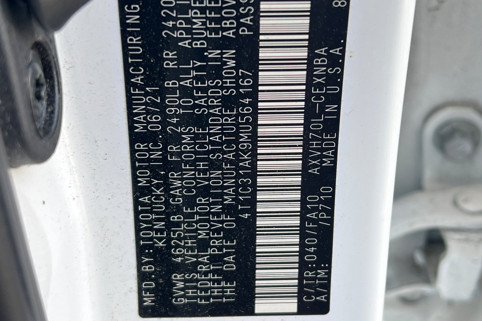 Certified Used 2021 Super White Toyota Hybrid LE image 28