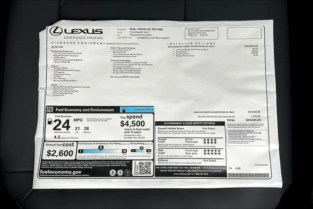 New 2026 Gray Lexus 350 Base image 14
