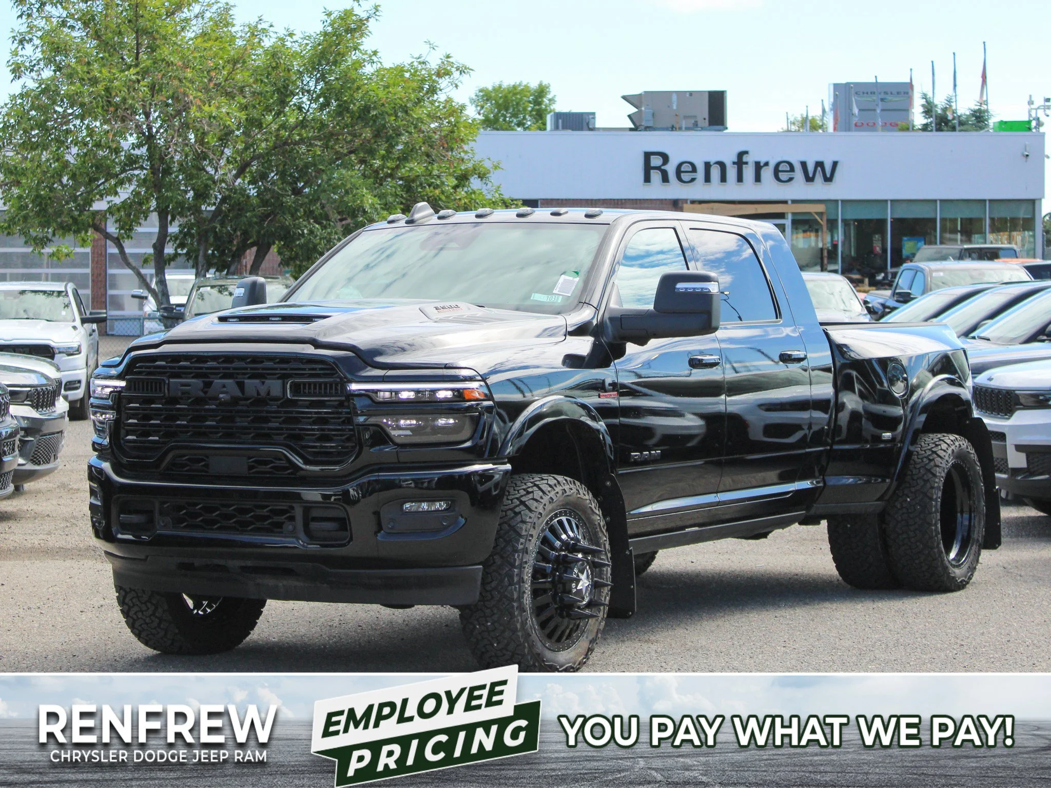 New 2026 Black RAM Limited* Mega Cab, 2 Inch Lift, 22 Inch American Force Wheels image 1