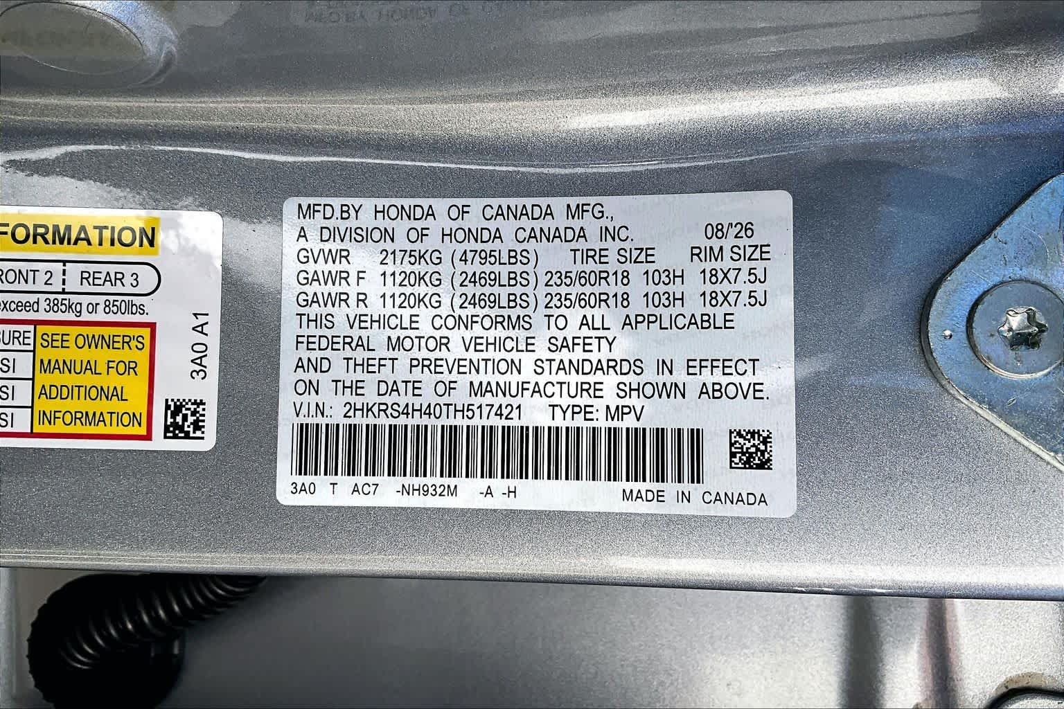 Certified Used 2026 Solar Silver Metallic Honda AWD EX image 33