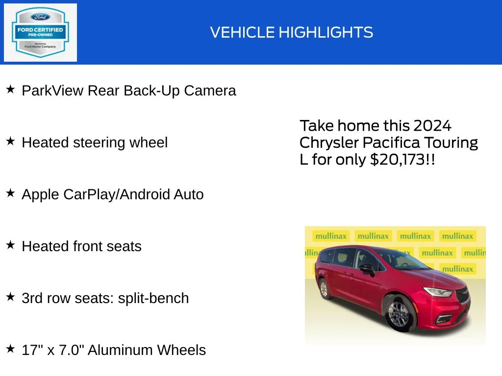Certified Used 2024 Red Chrysler Touring L image 19