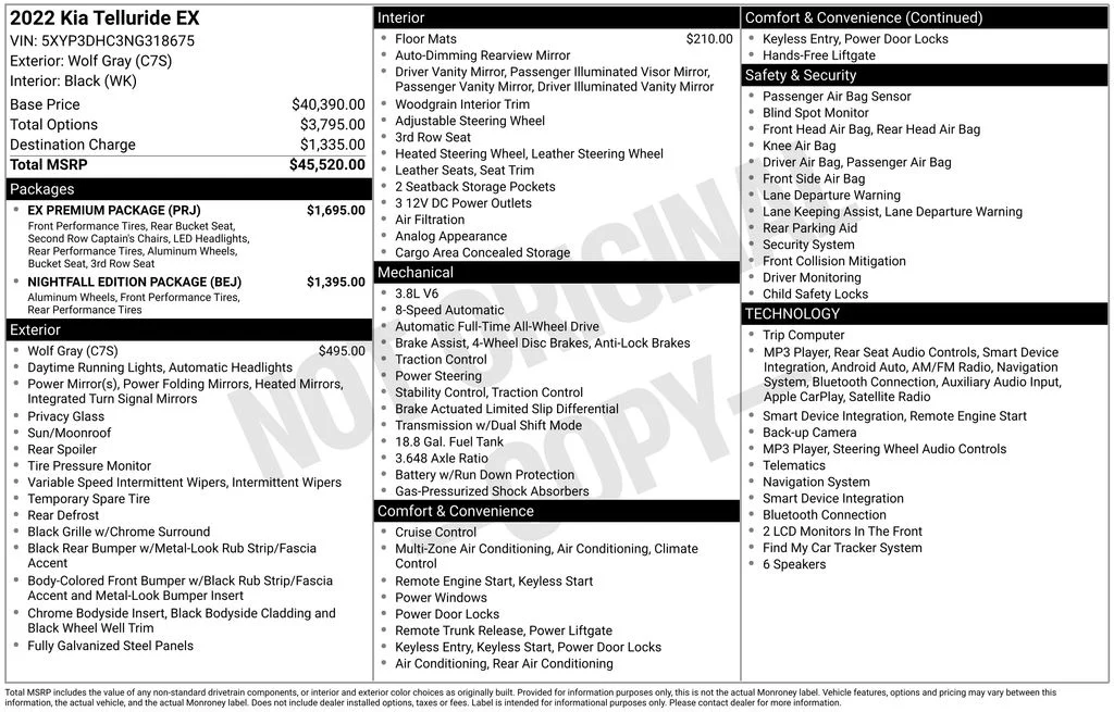 Used 2022 Gray Kia EX image 1
