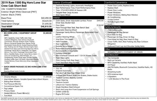 Used 2019 White Ram Big Horn/Lone Star image 4