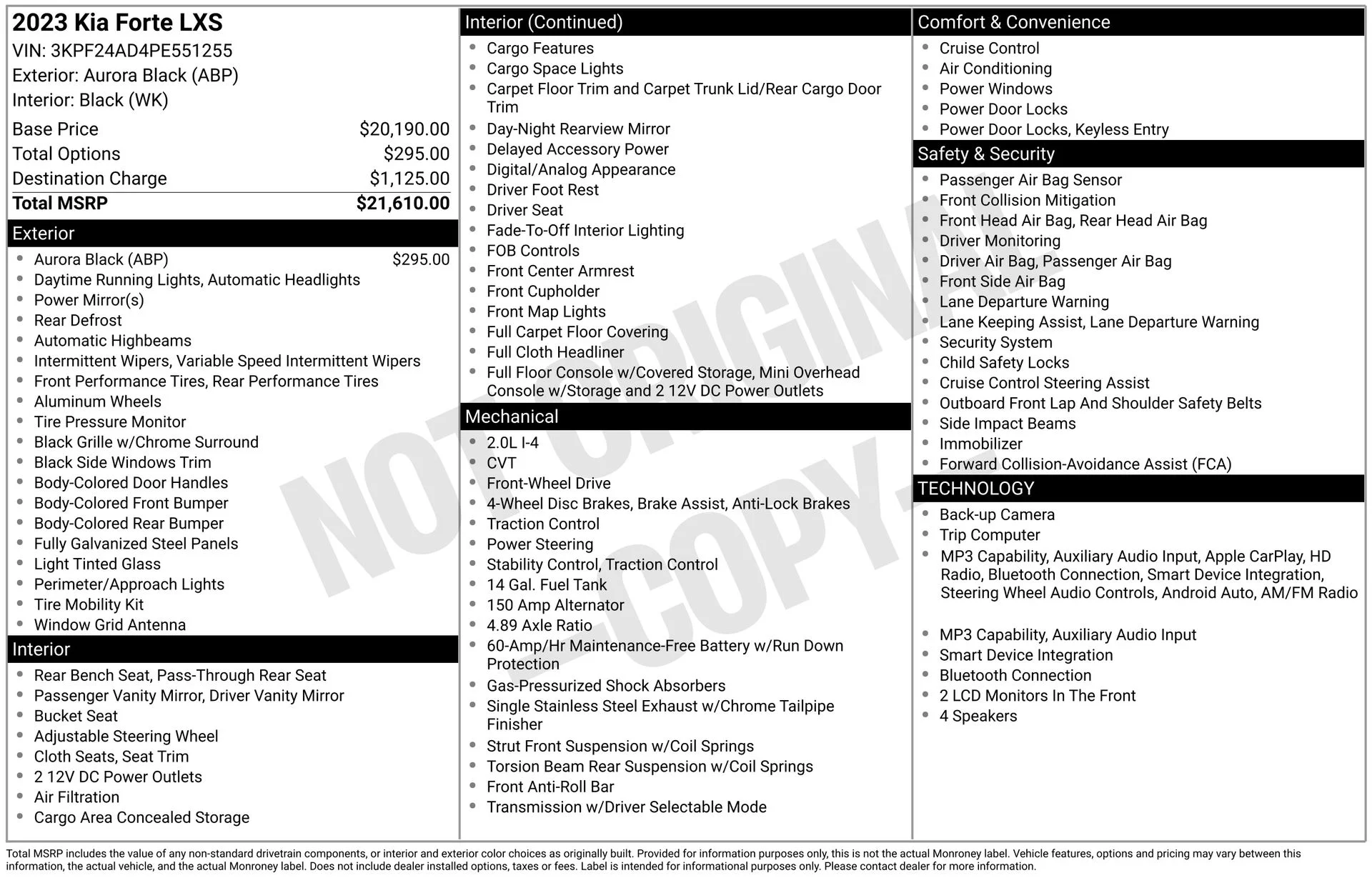 Used 2023 Black Kia LXS image 3