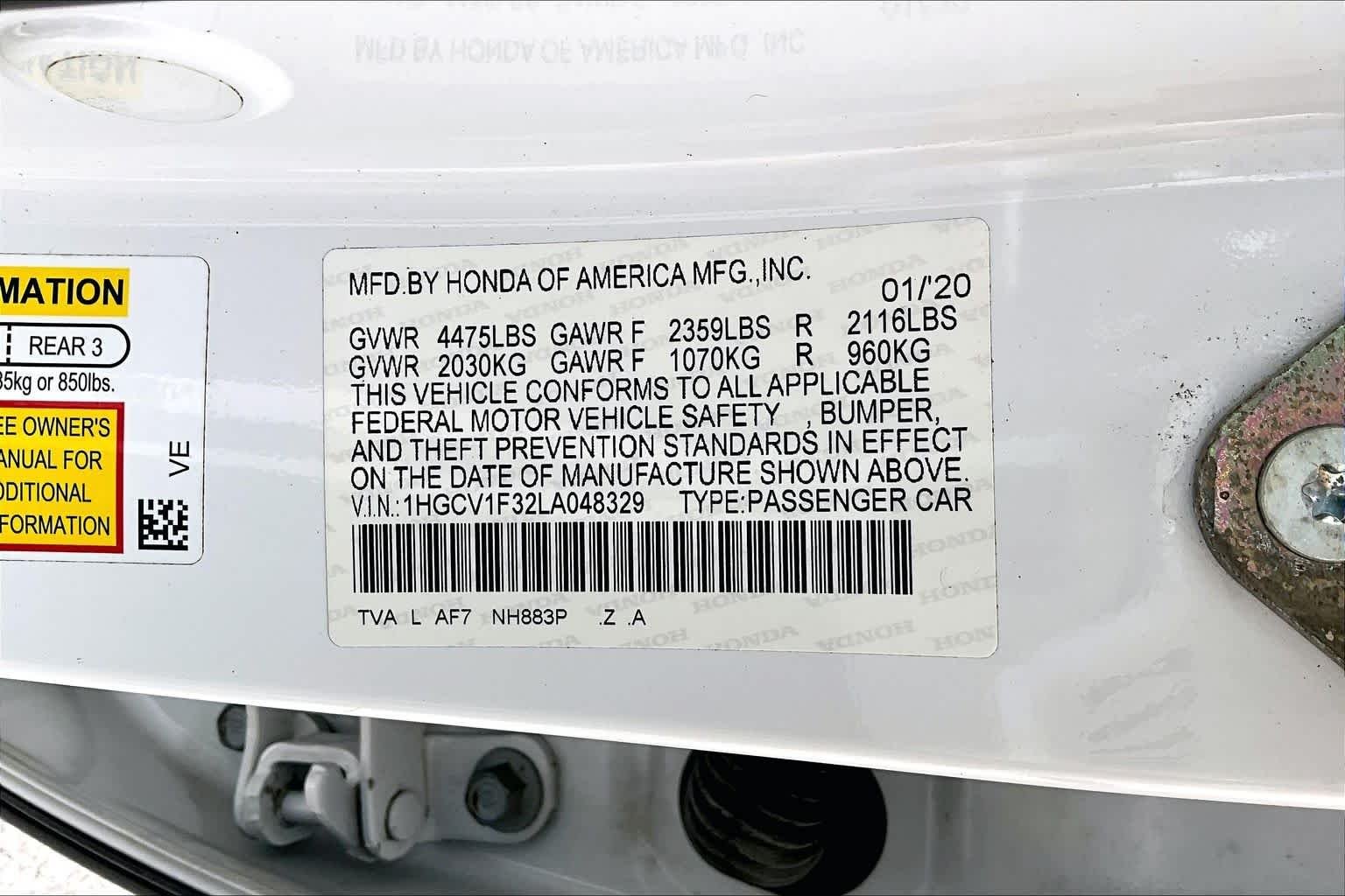 Used 2020 Platinum White Pearl Honda Sport image 37