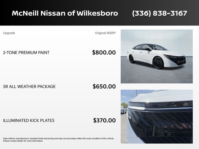 New 2026 Aspen White TriCoat / Super Black Two-tone Nissan SR image 9