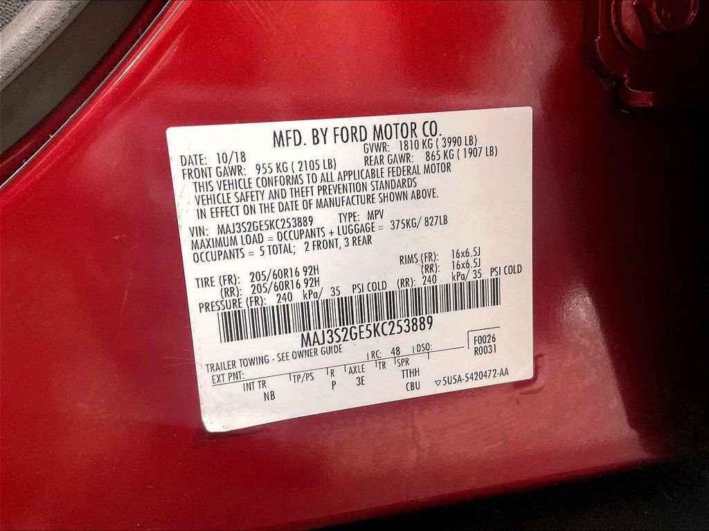 Used 2019 Red Ford SE image 37