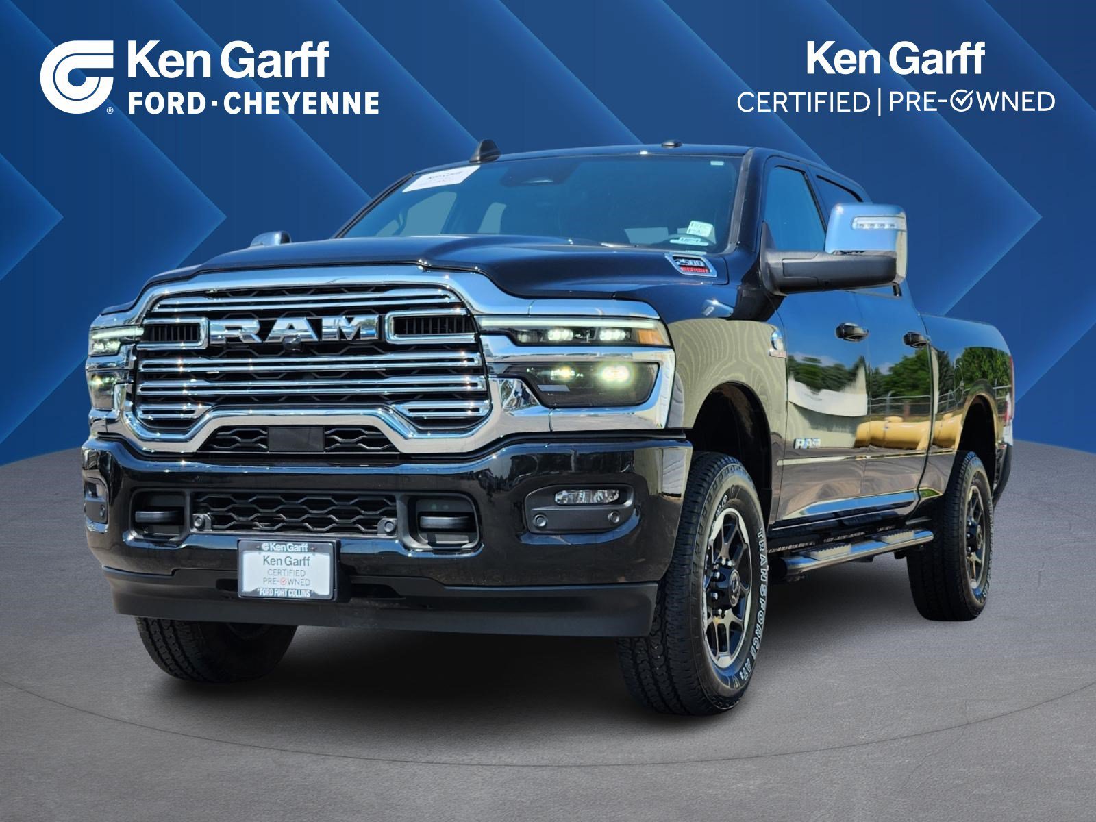 Used 2025 Diamond Black Crystal Pearlcoat Ram Laramie image 1