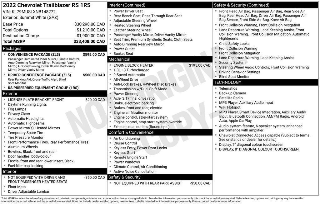 Used 2022 White Chevrolet RS image 28