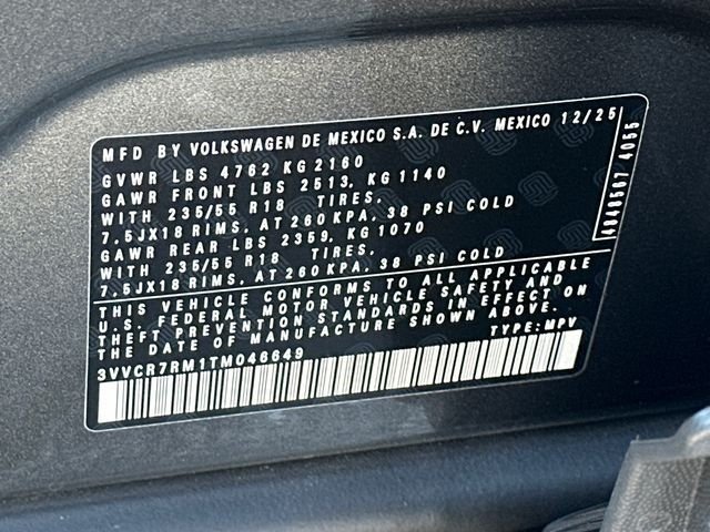 New 2026 Platinum Gray Metallic Volkswagen 2.0T S image 32