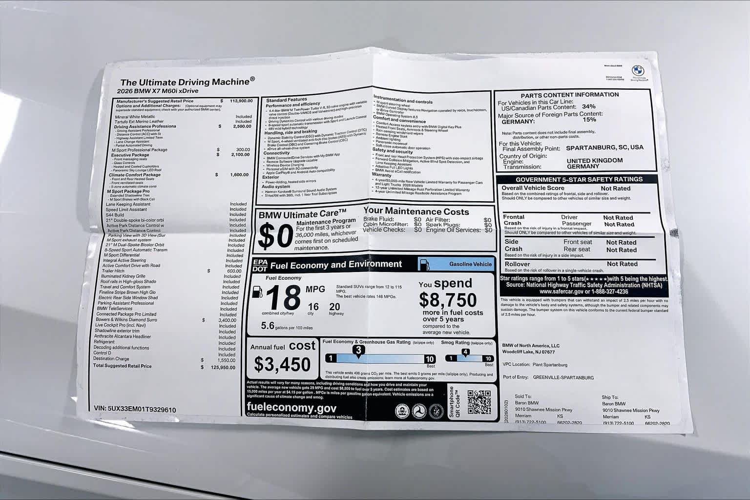 New 2026 Mineral White Metallic BMW M60i image 22