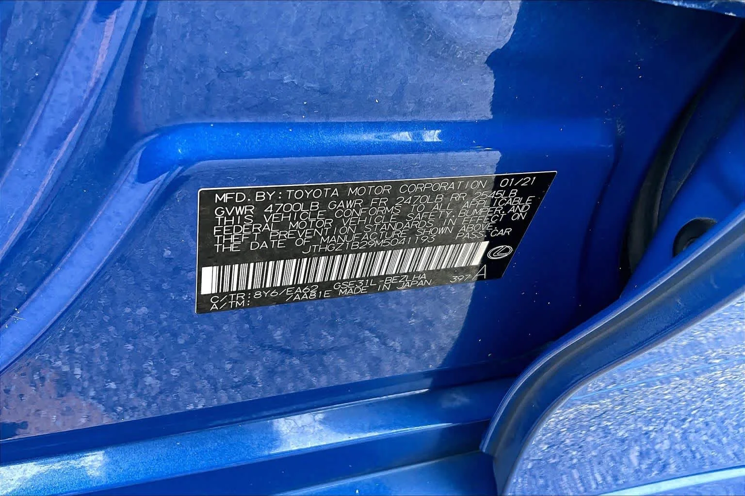 Certified Used 2021 GRECIAN WATER Lexus F SPORT image 36