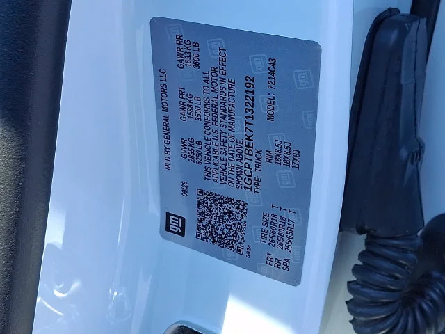 New 2026 White Chevrolet Work Truck image 22