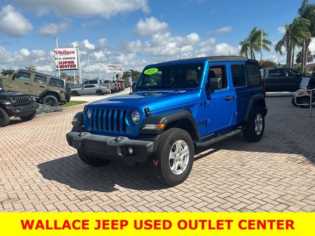 Used 2021 Blue Jeep Unlimited Sport S image 2