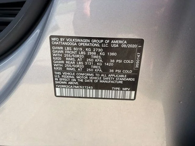Used 2021 Silver Volkswagen 3.6L V6 SE w/Technology R-Line image 36