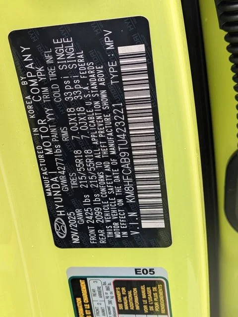 New 2026 Yellow Hyundai SEL Sport image 28