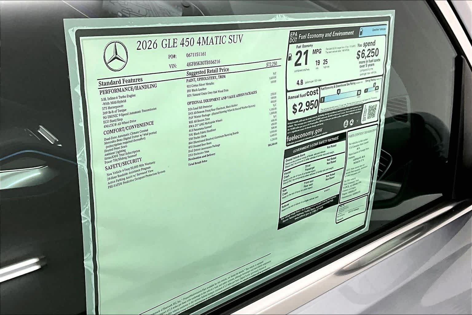 New 2026 Cirrus Silver Metallic Mercedes-Benz GLE 450 image 26