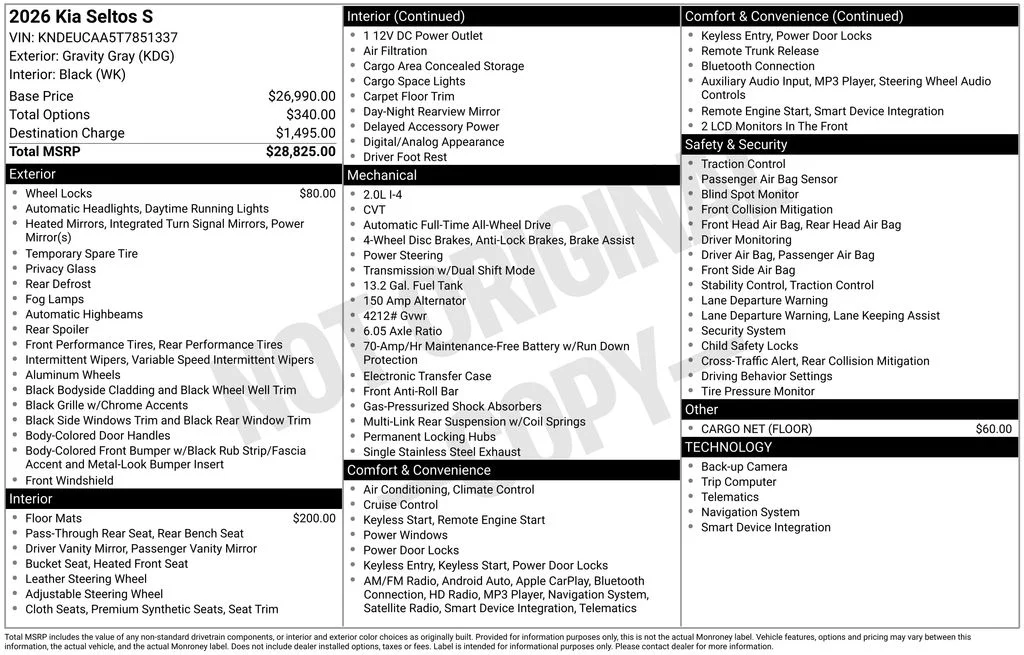 New 2026 Gravity Gray Kia S image 4
