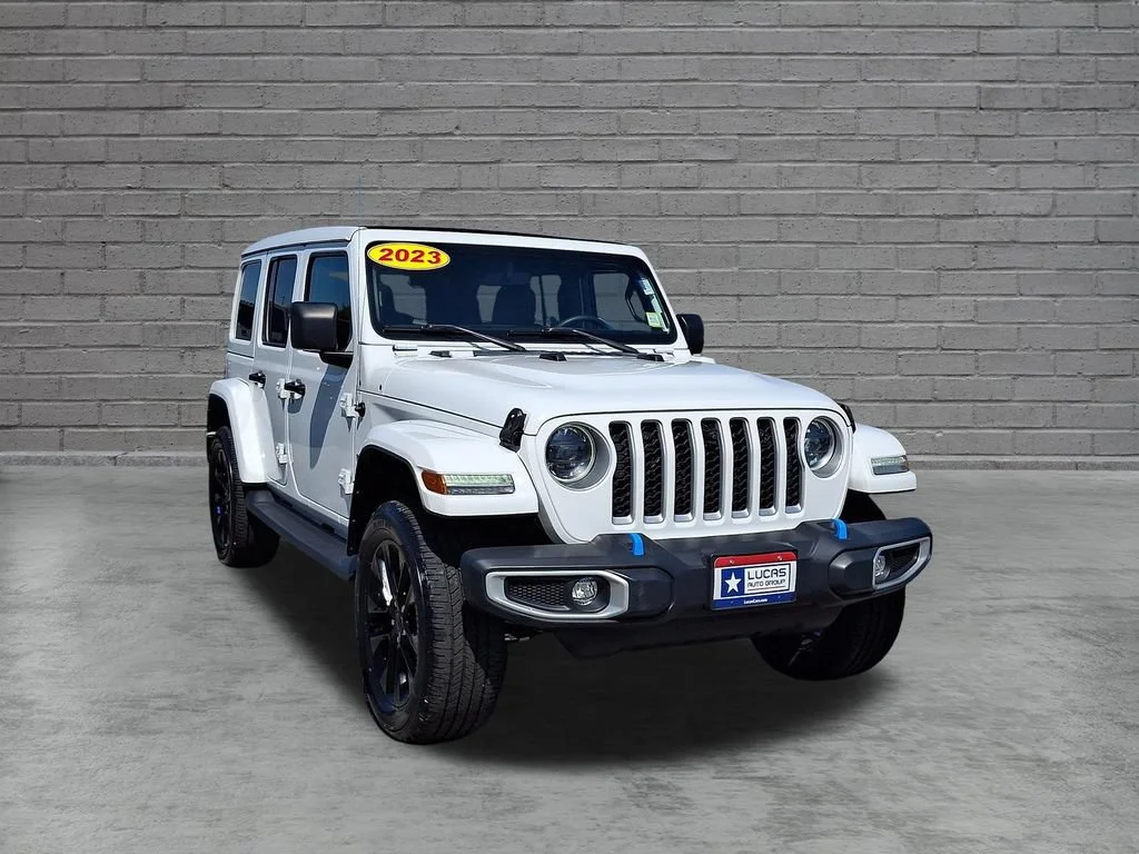 Used 2023 Bright White Clearcoat Jeep Sahara image 2