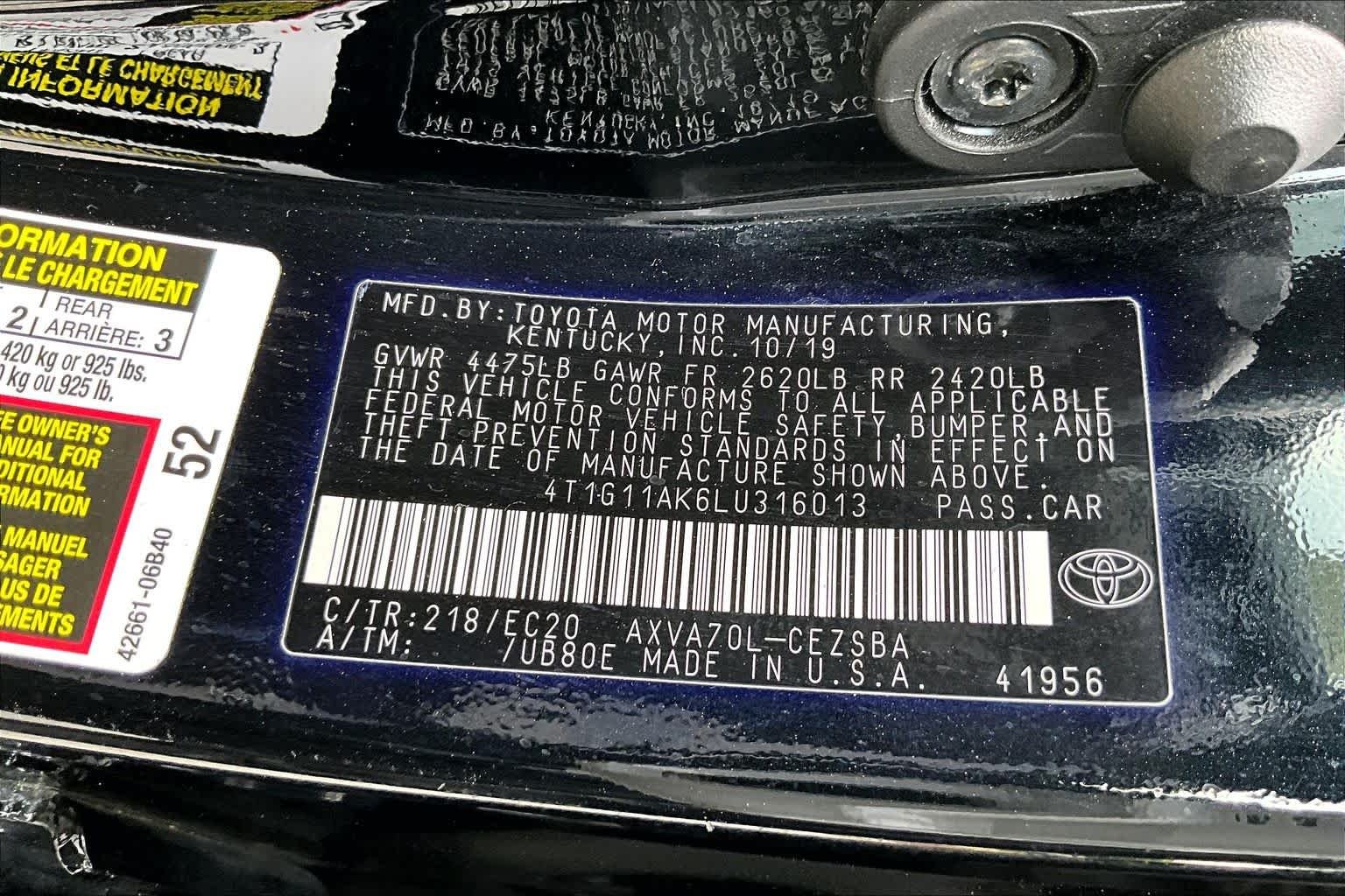 Used 2020 Midnight Black Metallic Toyota SE Nightshade image 36