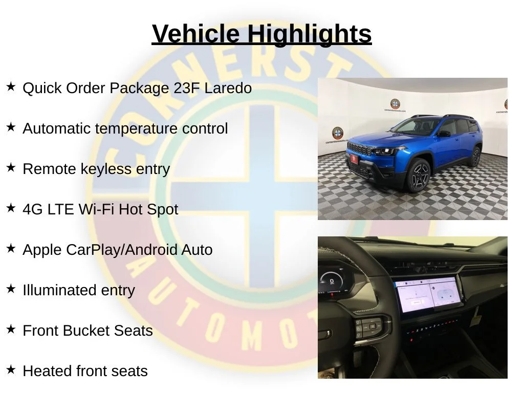 New 2026 Hydro Blue Pearl-Coat Exterior Paint Jeep Laredo image 2