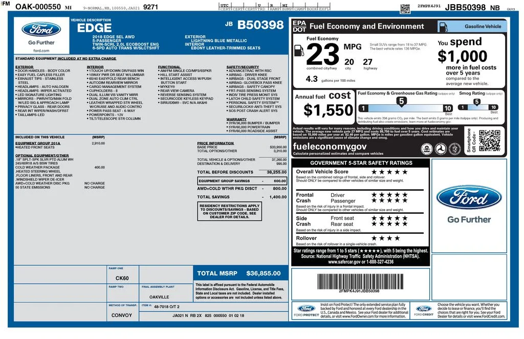 Used 2018 Blue Ford SEL image 31