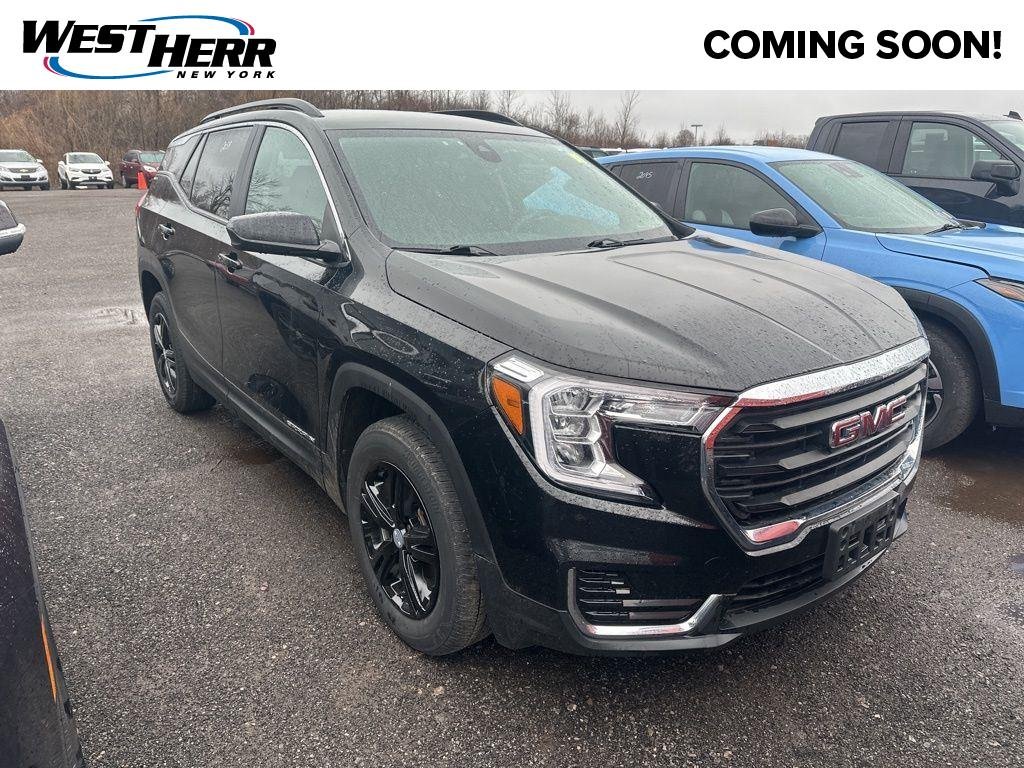 Used 2023 Ebony Twilight Metallic GMC SLE image 1