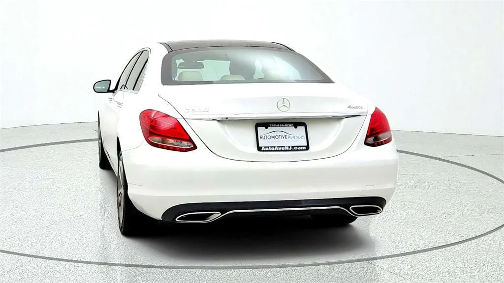 Used 2018 Polar White Mercedes-Benz C 300 4MATIC® Sedan w/ Premium Pkg, Panorama Roof & 18
