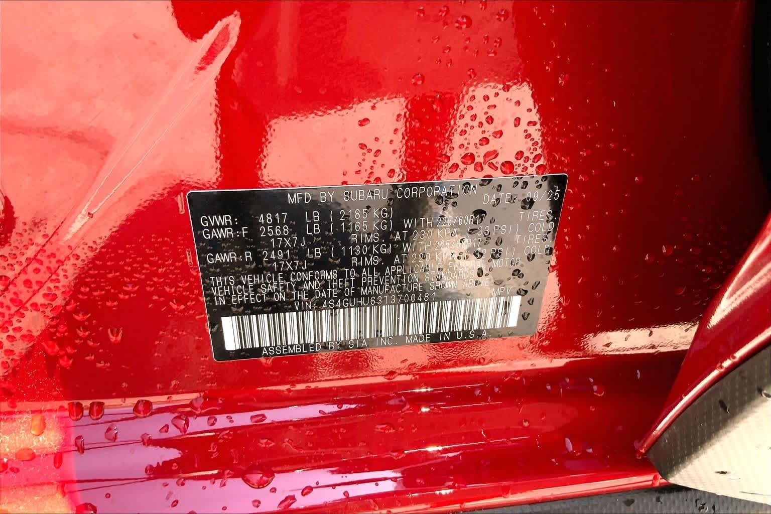 Certified Used 2026 Lithium Red Pearl Subaru Wilderness image 30
