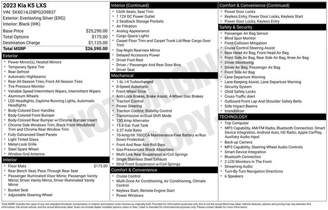 Used 2023 Silver Kia LXS image 30