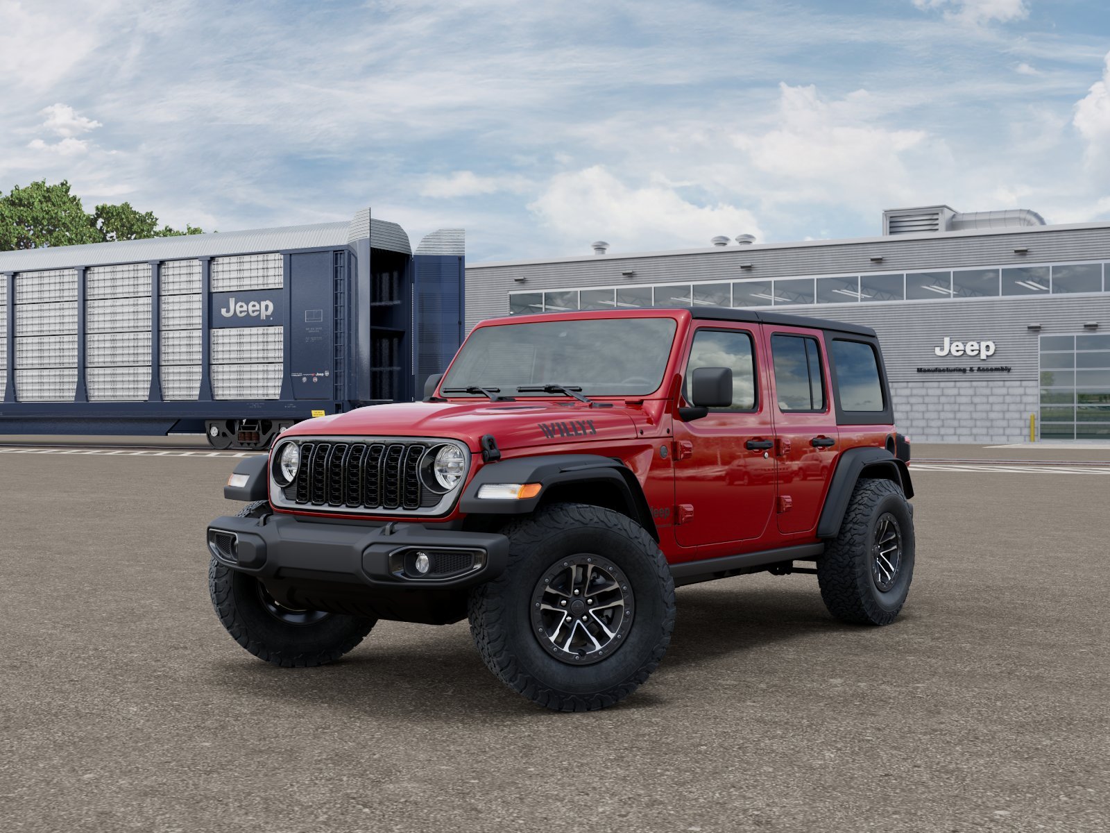 New 2026 Firecracker Red Clear-Coat Exterior Paint Jeep Willys image 1