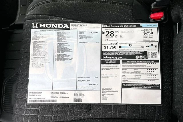New 2026 Platinum White Pearl Honda 2WD LX image 15