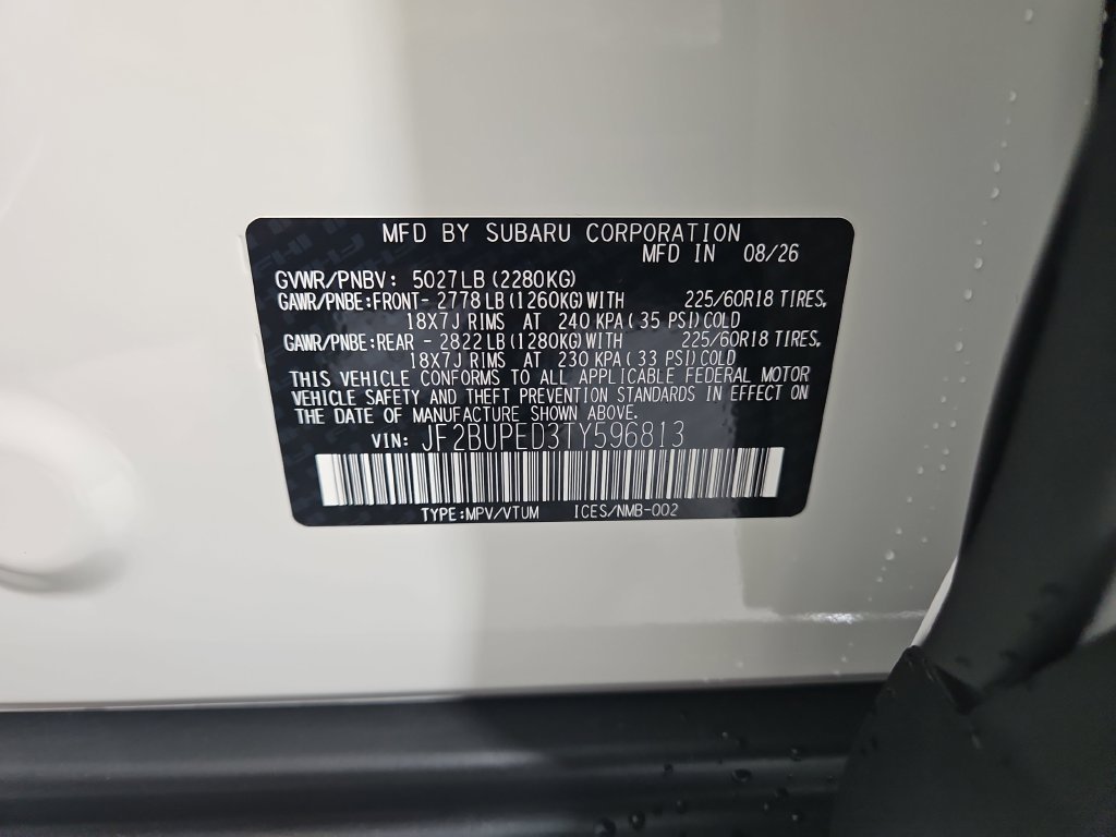 New 2026 White Subaru Touring image 30