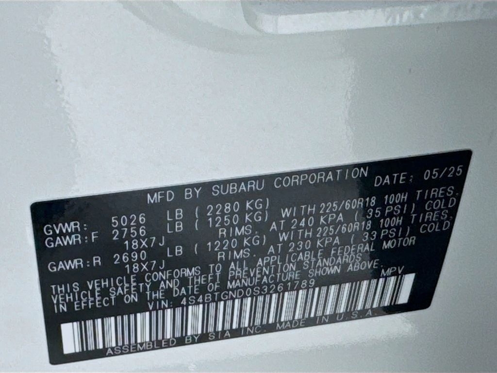 Used 2025 Crystal White Pearl Subaru Limited XT image 44